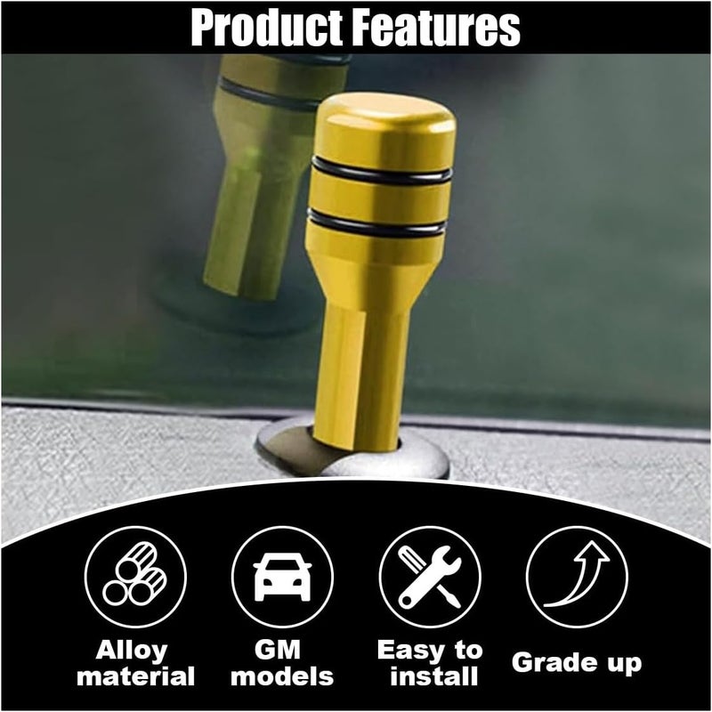 GLSOWEE 4PCS Car Door Lock Knobs, 1.96×0.47 Inch Door Lift Bolt Auto Inner Door Pull Pins, Aluminum Alloy Door Lock Cover Decor, Universal Car Accessories for Most Cars, Trucks (Gold) - Image 3